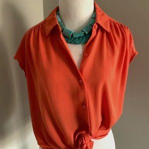 Ann Taylor LOFT Orange Blouse
